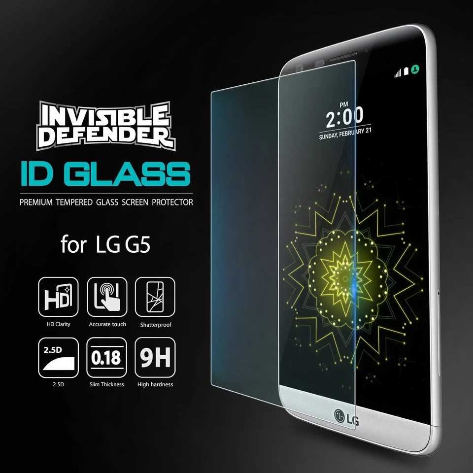 Protector de pantalla de vidrio templado para LG G5, Ringke Invisible Defender Foto 2 de 4