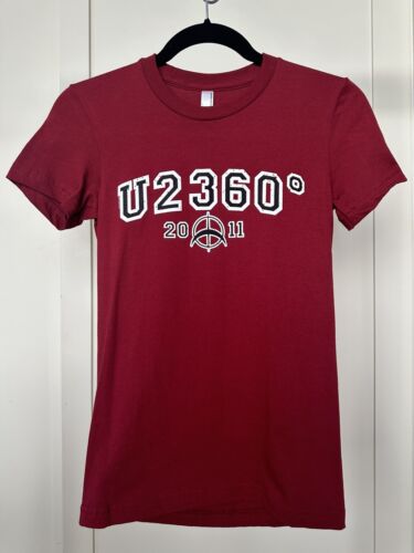 U2 360° 2011 Tour Women's Tee - American Apparel T-Shirt - Red  Size Small NEW - Picture 1 of 9