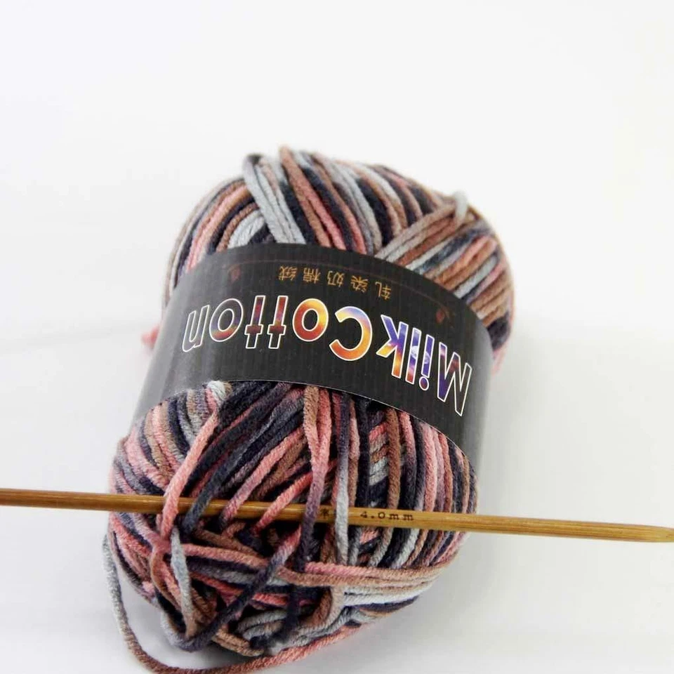 AIPYARN 2Ballsx50gr Cotton DK Baby Crochet Yarn Hand-dyed Wool Socks Knitting 23 - Image 4 of 4
