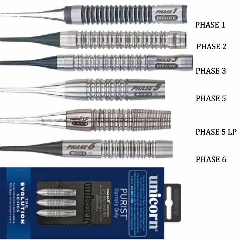 SOFT TIP PURIST DARTS PHASES 1-6, Evolution Phil Taylor Barrels eBay