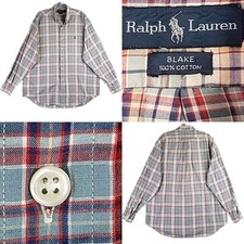 Polo Ralph Lauren Shirt Oxford Plaid Button Down LS Mens Size Large Blake Vtg