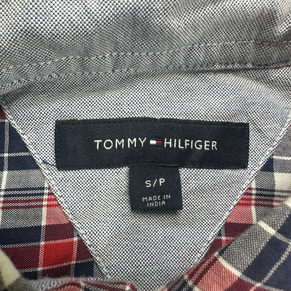 TOMMY HILFIGER Herren Hemd Shirt Gr. S Regular Logo Kariert Checked 16109 Rot - Bild 3 von 4