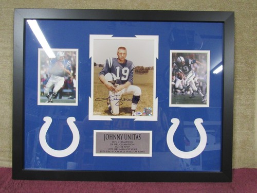 JOHNNY UNITAS 27X21 SIGNED AUTOGRAPHED BALTIMORE COLTS FRAMED MATTED PHOTO PSA - Picture 2 of 8