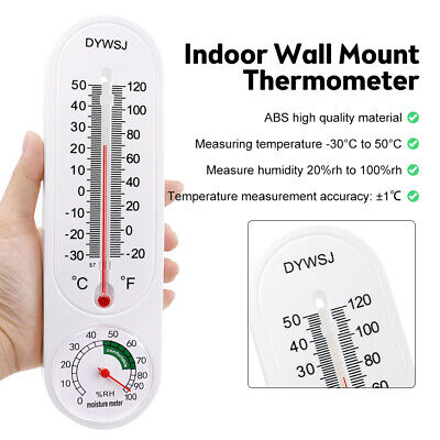 Wall Hanging Thermometer Indoor Outdoor Temperature Humidity Meter Garden  Garage 
