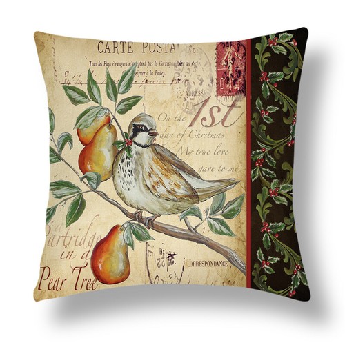 Cardinal Snow Branch Pillow Cover Winter Robin Bird Christmas Holly Cushion Case - Picture 56 of 88