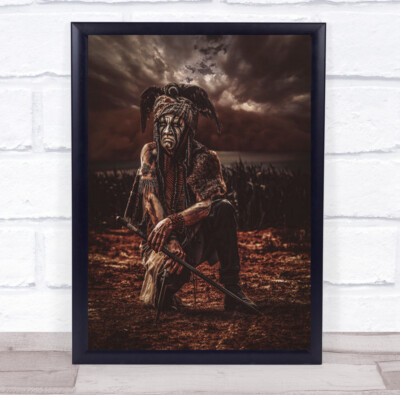 Tonto Says There Is A Storm Coming Soon Portrait Tribesman Wandkunstdruck