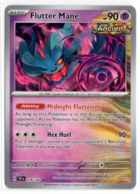 Pokemon Temporal Forces NON-HOLO 078/162 Flutter Mane DECK EXCLUSIVE