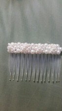 Beautiful Ladies' Vintage Hair Comb w/ Faux Pearl Decoration 995