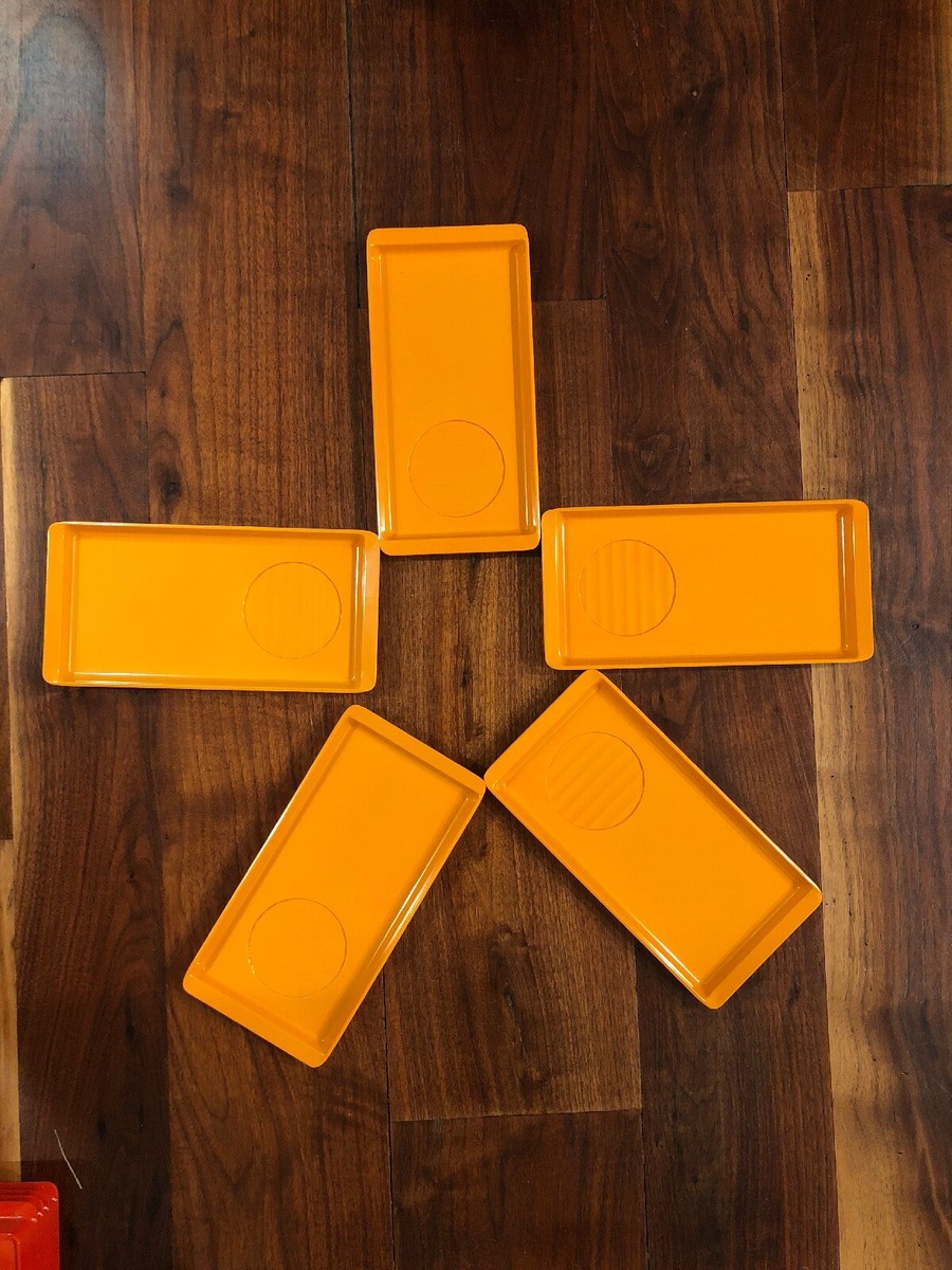 Soucoupes Vintage Fiskars Fiskamin 1711 - Lot 5 Orange Et 4 Rouge, Finlande Années 60, Rare