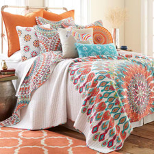 Mirage 3-Piece Multi-Color Bohemian Cotton Full/Queen Quilt Set