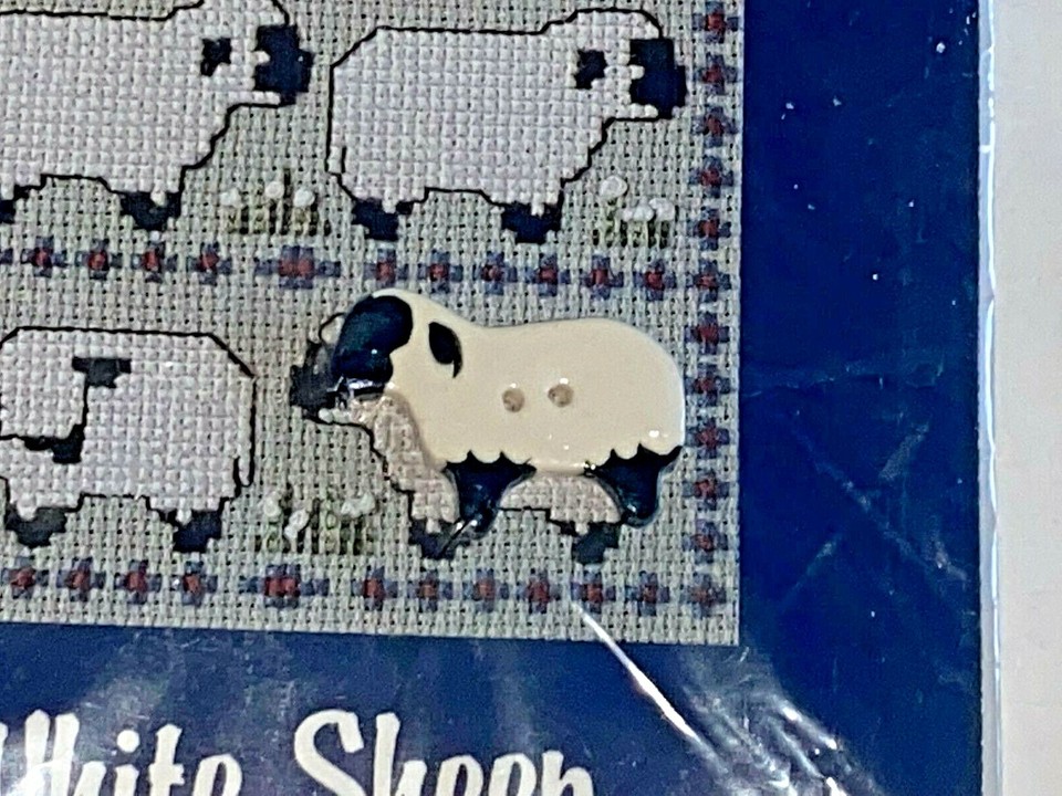 Vintage SEW FINE SewOns WHITE SHEEP Counted Cross Stitch Pattern