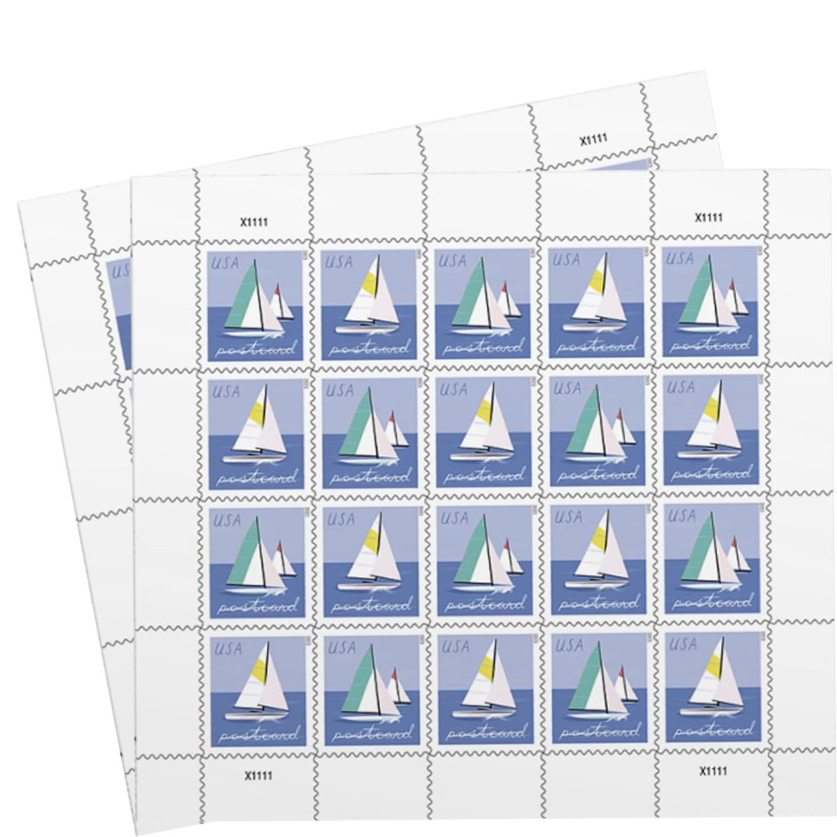 USPS Forever Postcard Stamps Sailboats 40 Self Adhesive Postage