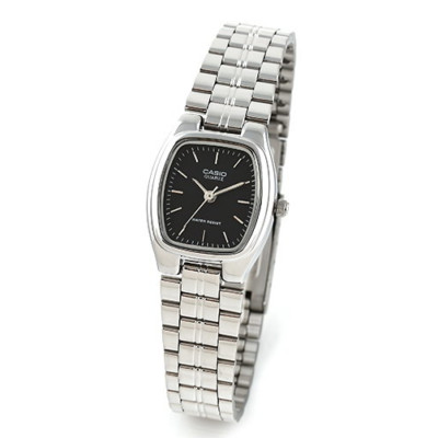 Casio Women LTP-1169D-1ADF Watch Metal Band Silver Black Original New