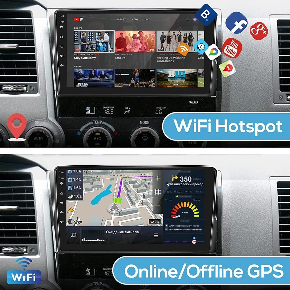 For Toyota Tundra 2007-2013 Sequoia 2008-2019 Android13 Car Stereo Radio GPS 32G Foto 4 de 4