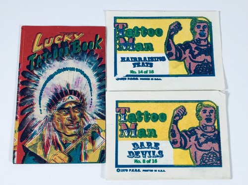 1970s Lucky Tat-oos Book & Tattoo Man Dare Devils Circus Lot