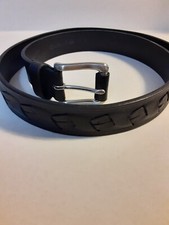 Amanda Smith Black Genuine Leather Belt Medium 33" Solid Brass Belt Buckle 13711