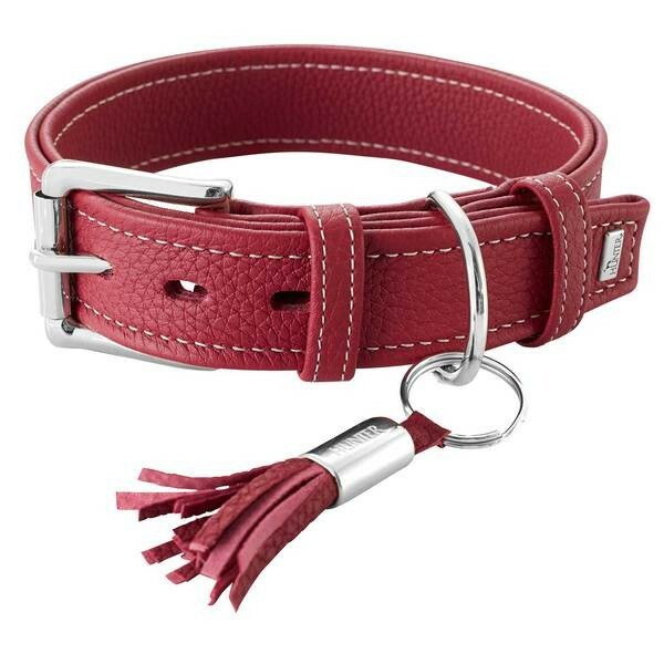Collier en cuir bordeaux Hunter Cannes pour grand chien qui tire en laisse