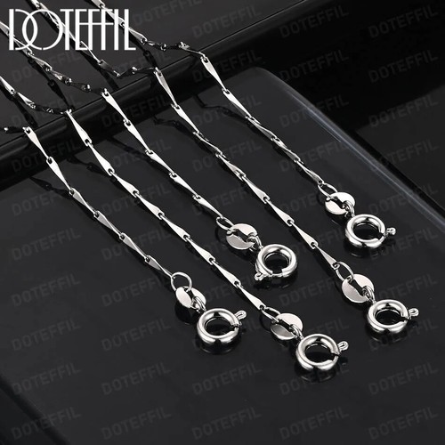 Cadena hoja DOTEFFIL 925 plata esterlina 1/5/10 piezas/lote 18 pulgadas collar joyería - Imagen 5 de 6