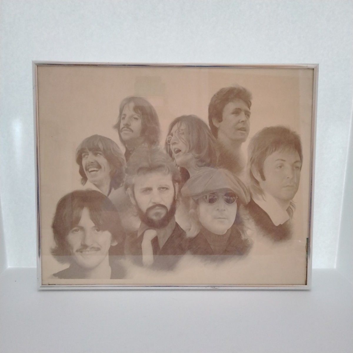 Portrait ‘The Beatles’ Drawing Sketch Print #541 by Chaplan Framed 