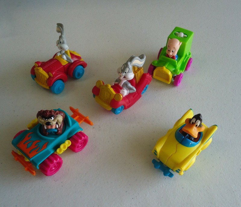 Vintage 1992 McDonald's Crack-up Car set with under three toy