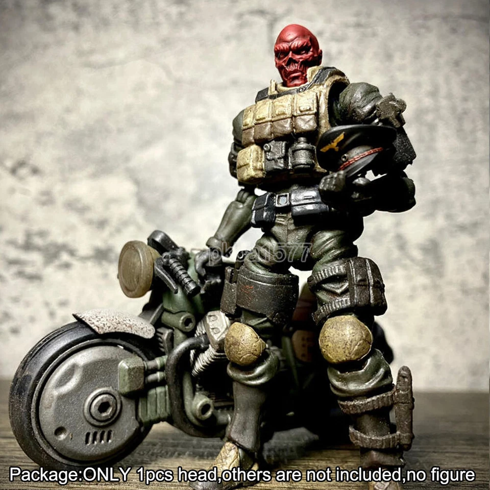 Premium 1/18 COOL Calavera Roja con Sombrero Cabeza de Soldado Esculpida para Figura de Lluvia Ácida de 3.75" Foto 3 de 4