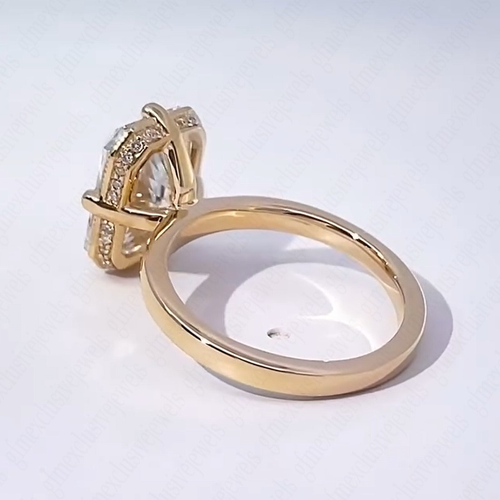 4.50 TCW Radiant Moissanite Compass Set Engagement Ring In Solid 14k ...
