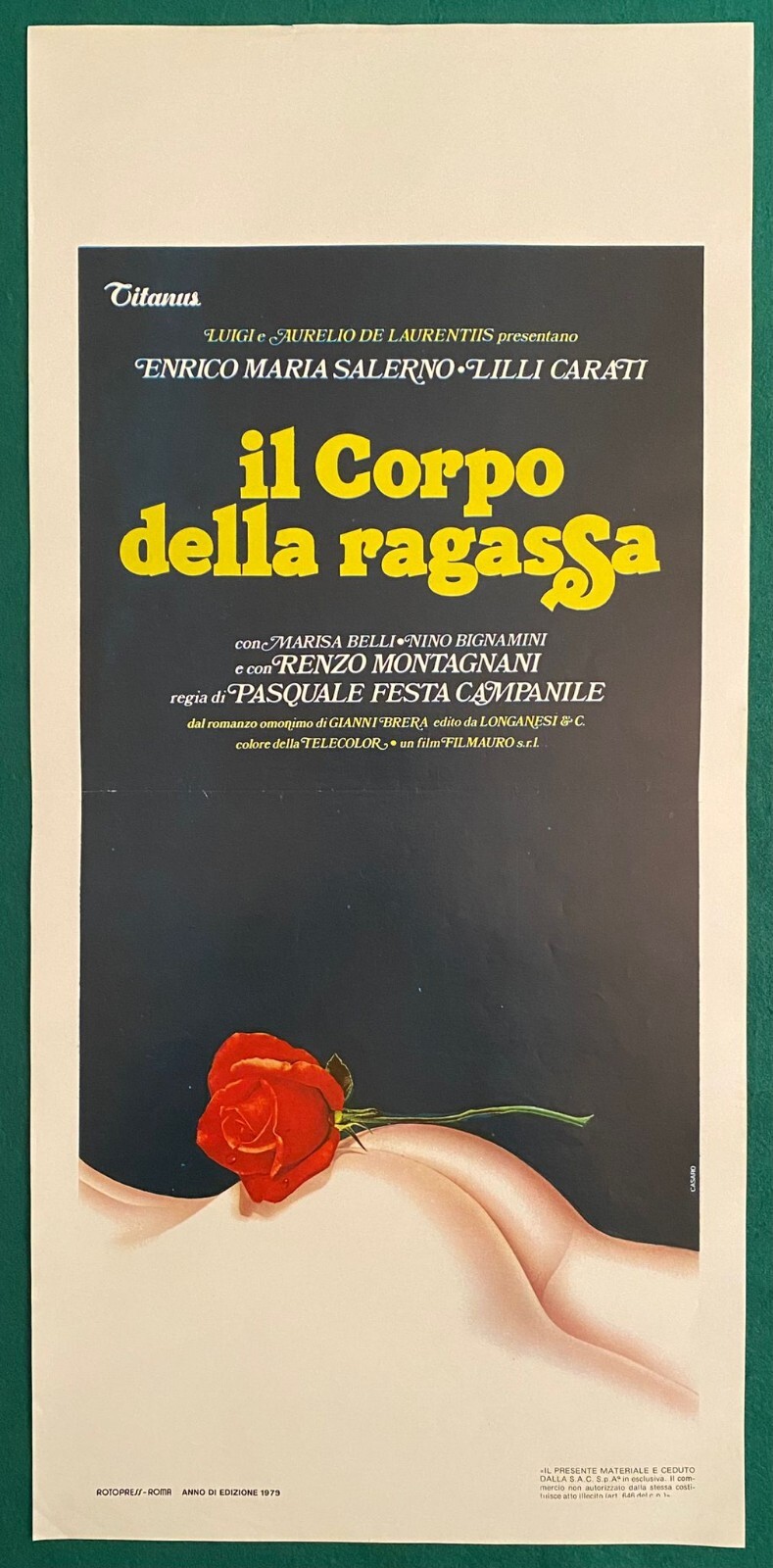 Locandina originale film Il corpo della ragassa (1979) - Regia di Pasquale Festa Campanile