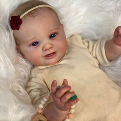 60CM Lifelike Reborn Baby Puppe Vinyl Newborn Boy Girl Dolls Hand Painted Hair