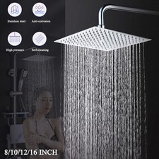 Chrome Rain Shower Head Square High pressure Rainfall Overhead Shower Sprayer