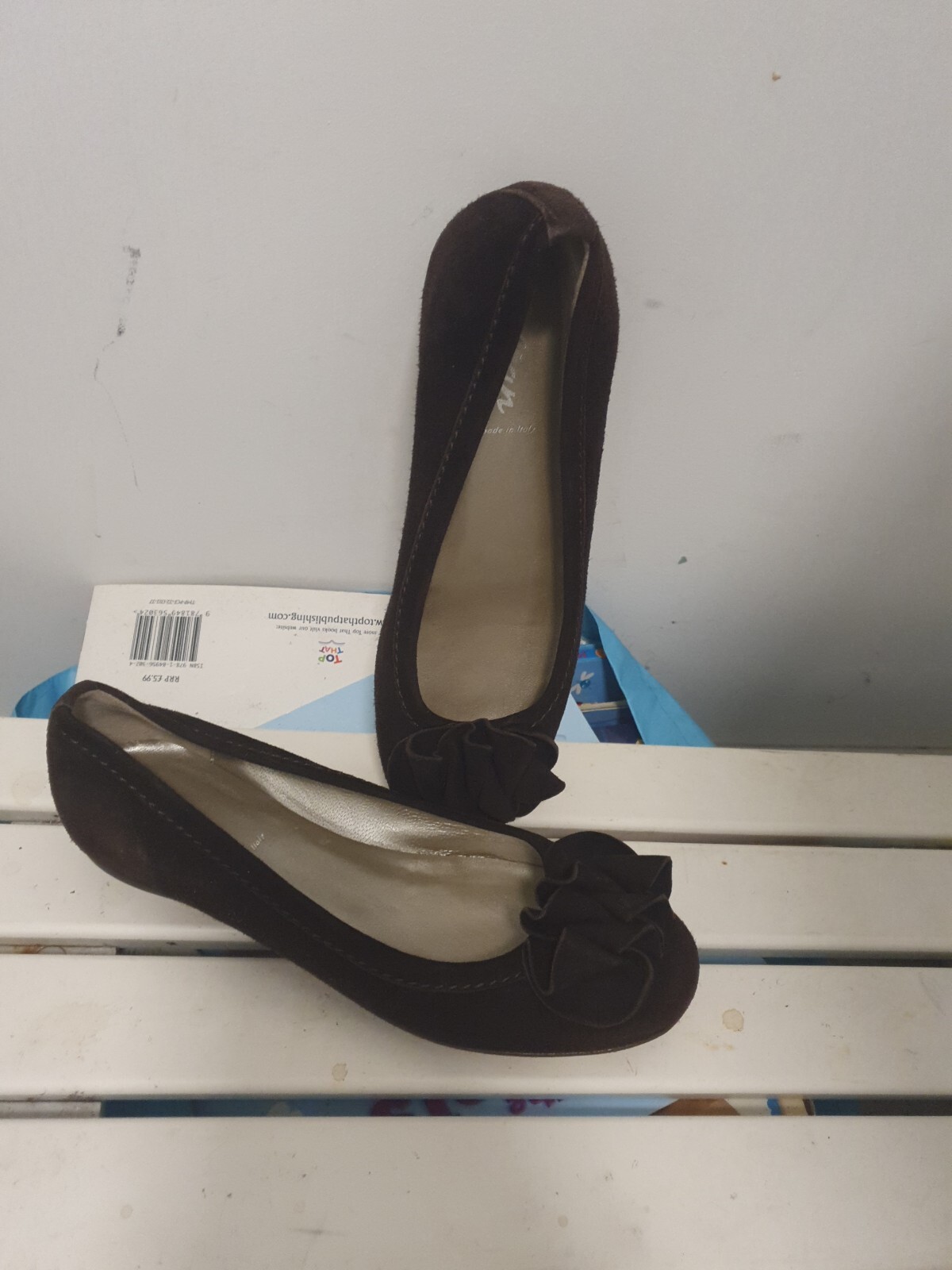 Voltan Italian Designer Deep Brown Suede shoes with tassle UK 5.5 EU 38