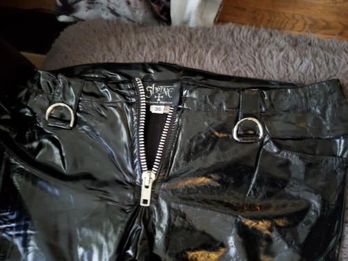 vinyl zippered pants size 
