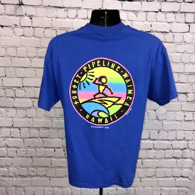 Hanes Men's 90's Vintage Hawaii Sunset Pipeline Surf Style