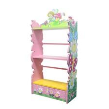 Wooden Kids Bookshelf Children Flower Fairy Bookcase Storage Rack Book Shelf UK