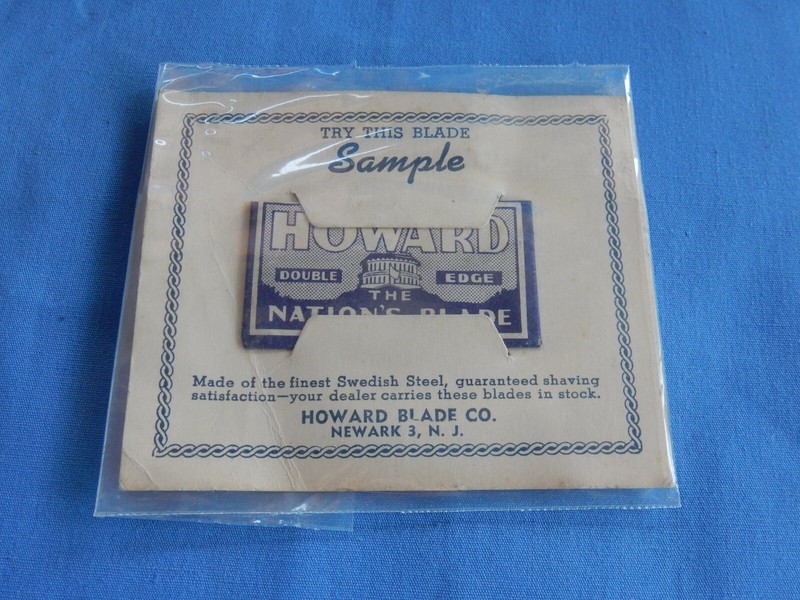 Howard Blade Co. The Nation's Blade Sample on Card Double Edge Razor Blade NEW
