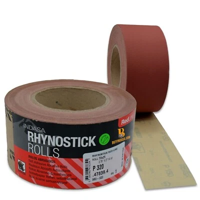 Indasa 2.75" PSA Sandpaper Roll Rhynostick 27 Yard Rhynostick 36-600 Grit Range