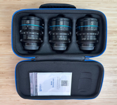 SIRUI SET 24, 35 & 55mm T1.2 Cine S35 NIGHT WALKER, Black Fuji X Mount Open Box