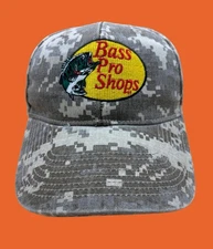 Bass Pro Shop Hat Adjustable Strapback Camo Embroidered Logo Hunting