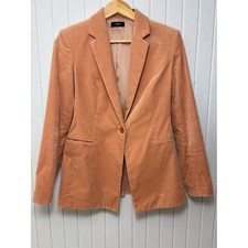Theory Women's Peach Velvet Single-Button Blazer Size 6