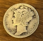 1923 Mercury Dime Philadelphia Roaring Twenties Winged Liberty 90% Silver Coin