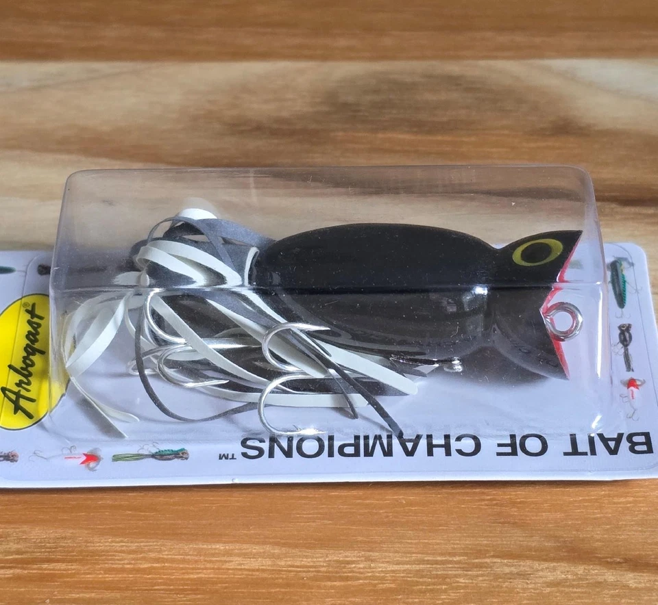 (Ct. de 4) Falda seductora Arbogast Hula Popper Topwater 2" 3/8 oz boca ahuecada Foto 3 de 4