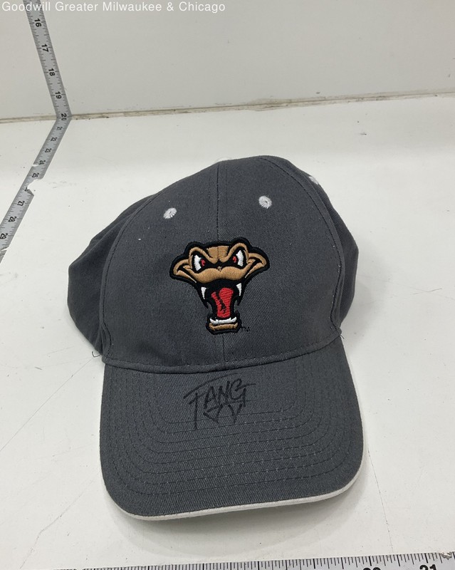 Hit Wear Grey Embroidered Fang Mascot Signature Adjustable Baseball Cap 100