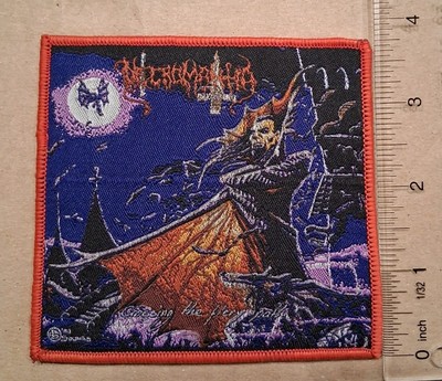 Necromantia Crossing The Fiery Path Red Border Woven Patch
