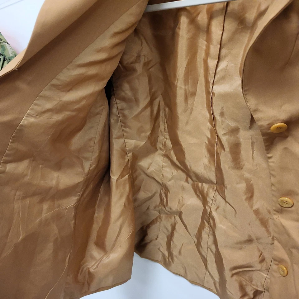 Blazer Preston York Mujer Talla 18 Marrón Chaqueta de Carrera Mezcla de Lana Forrada Sarga Foto 4 de 4