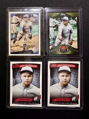 Jimmie Foxx Topps Legends & Peak Performance Card Lot (4) Athletics HOF