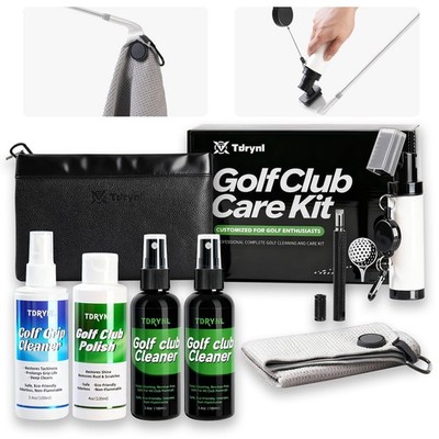 Pro Golf Club Care Kit   Cleaner, Polish, Brush, Groove Sharpener, Grip black