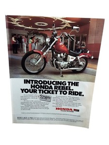 1985 Honda Rebel Motorcycle Vintage Magazine Print Ad
