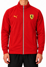 Vintage Puma Zipper Ferrari mit R&uuml;ckenprint rot/wei&szlig; Herren (S)