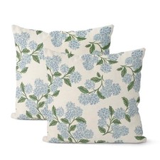Spring Pillow Covers 18x18 Inch 2 Pcs Blue 18" x 18" Pack of 2 Hydrangea