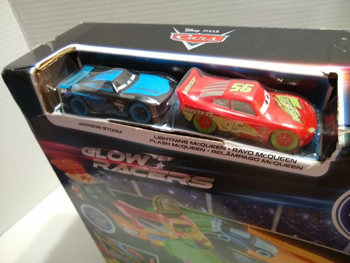 Disney Pixar Cars Glow Racers Track Set Launch & Criss-Cross With