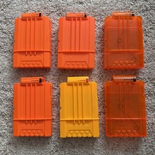 NERF Dart Gun 6 Round Ammo Magazine Clip LOT of 6  Flip Clip N-Strike Elite